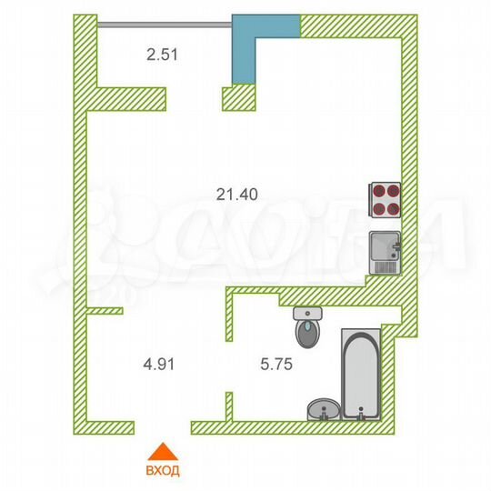 Квартира-студия, 32,3 м², 10/17 эт.