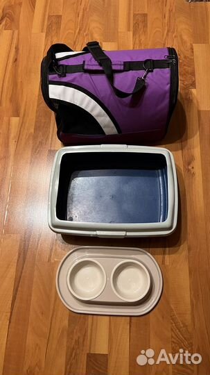 Переноска, лоток, миски