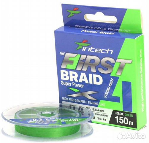 Intech First Braid X4 100m # 0,3/ 0.09mm (green)