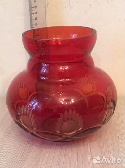 Ваза цветной хрусталь