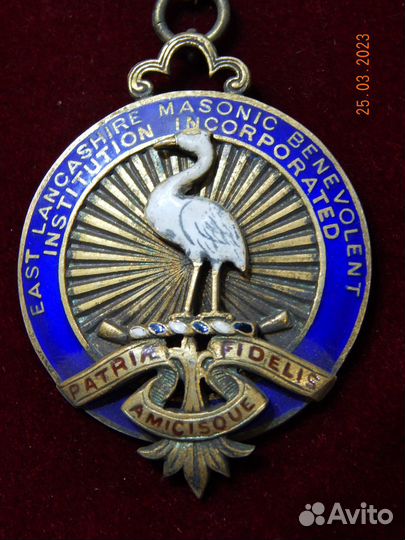 Серебрянная медаль масонов, Англия, 1915 год