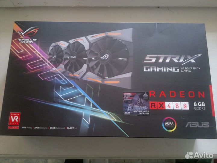 Видеокарта rx 480 8gb Asus Strix