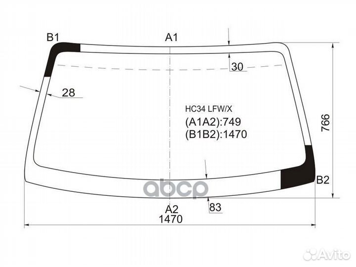 Стекло лобовое Nissan Laurel 93-97 HC34 LFW/X XYG