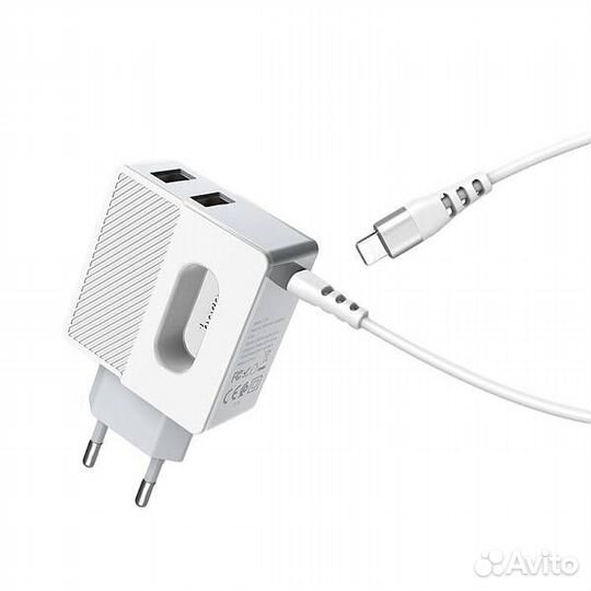 Набор 2 в 1 сзу, Кабель для Apple USB hoco C75 2А