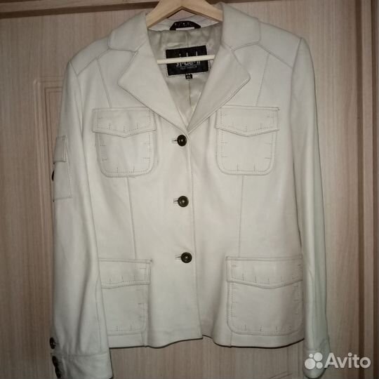 Кожаный пиджак женский 48 размер