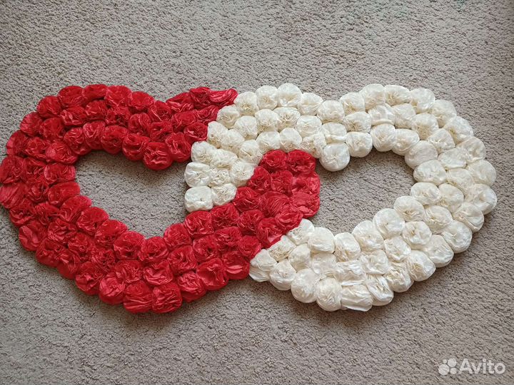 Объемное сердце из бумажных салфеток