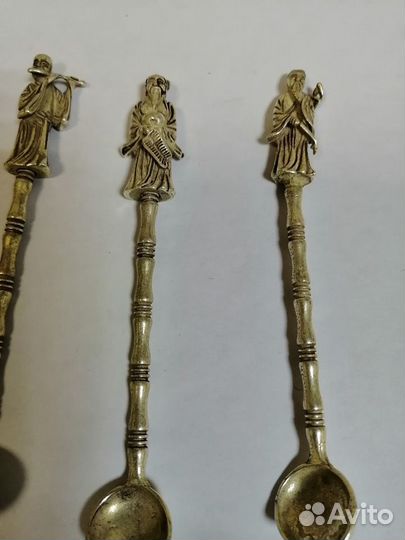 Винтаж. Тибетское серебро 4 ложечки, вес 70 г