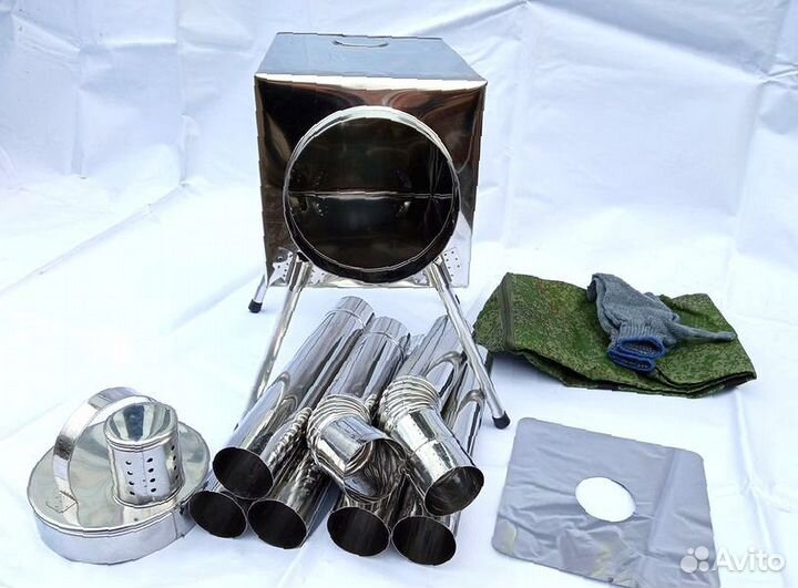 Печь туристическая Малая на 15 л. без экранов