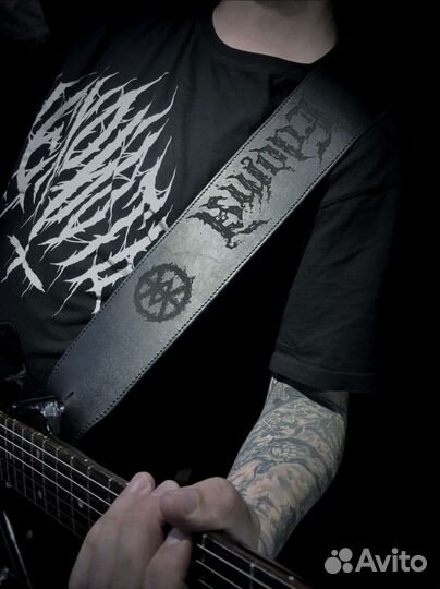 Кожаный гитарный ремень