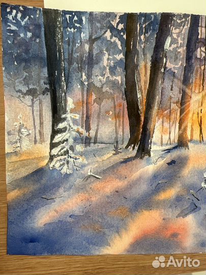 Картина рисунок акварель