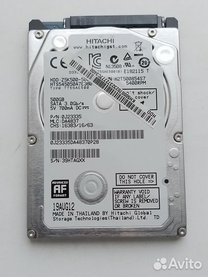 Жесткий диск hdd для ноутбука 500гб