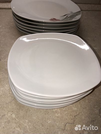 Тарелки плоские квадратные