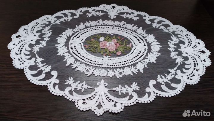 Салфетка ажурная белая