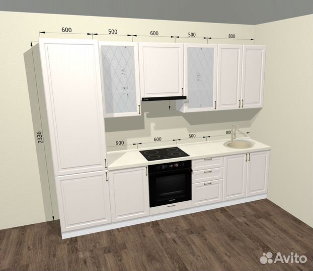 Кухня 3 м прямая новая цена за все модули