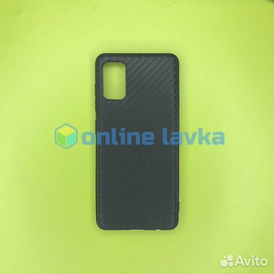 Чехол силикон карбон для Samsung A41 Black