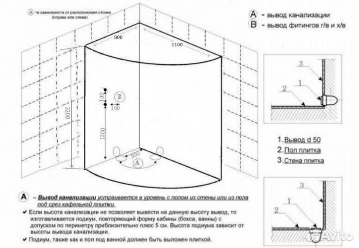 Душевая кабина Deto EM4511LN без крыши