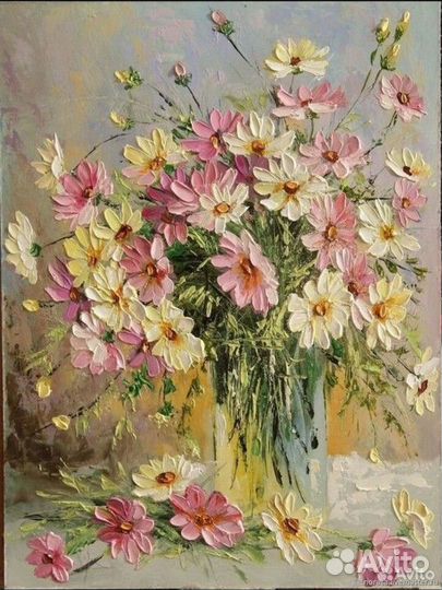 Картина масло полевые цветы рисую на заказ