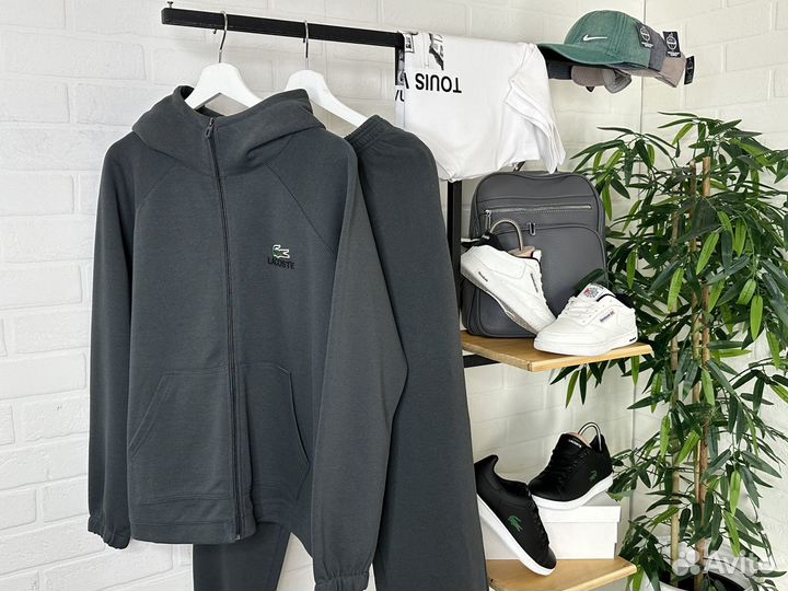 Спортивный костюм женский Lacoste 50-58 серый, зел