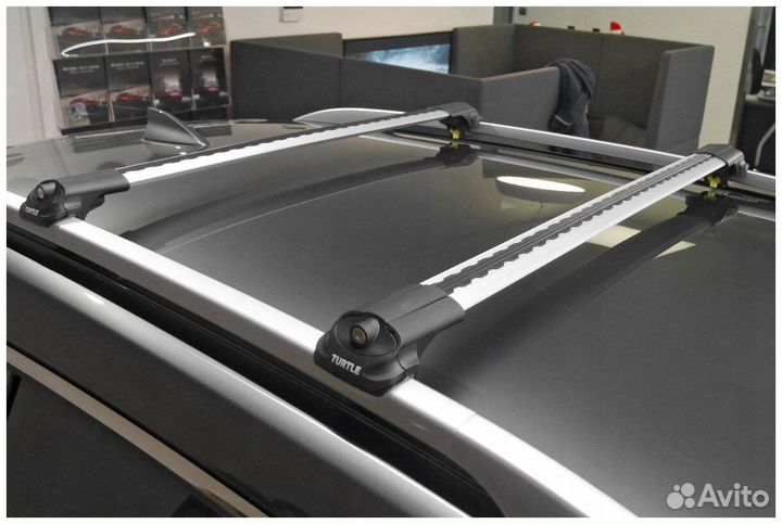 Багажник на крышу с рейлингами Turtle AIR 1