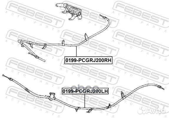 Трос стояночного тормоза лев 0199pcgrj200LH