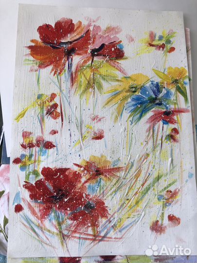 Картина маслом «Ромашки»