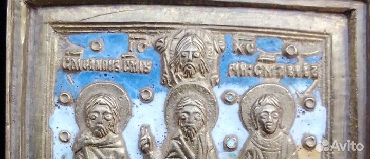 Икона Гурий, Самон и Авив, избранные святые 4 эмал