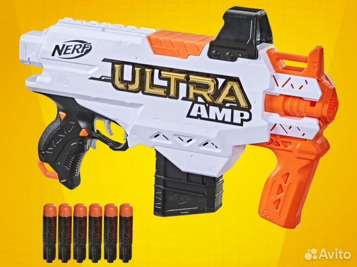 Nerf ultra amp (оранжевый 36 пуль) бластер