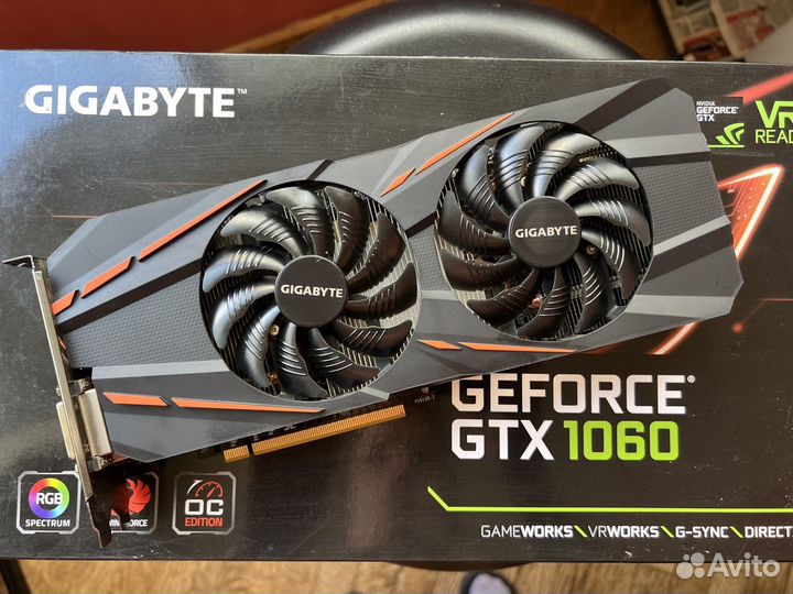 Видеокарта gtx 1060 6gb gigabyte