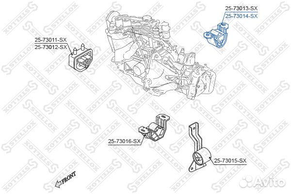 Опора двигателя задняя Daewoo Nexia/Espero/Lanos 1