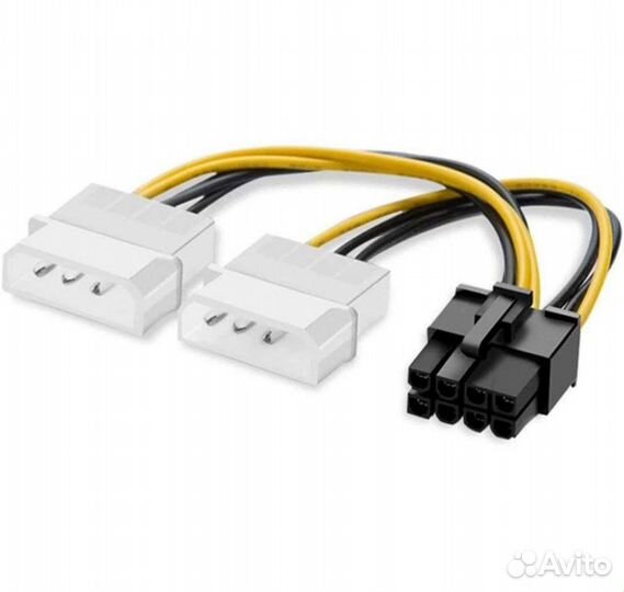 Переходник питания для видеокарт 2 molex на 8 pin
