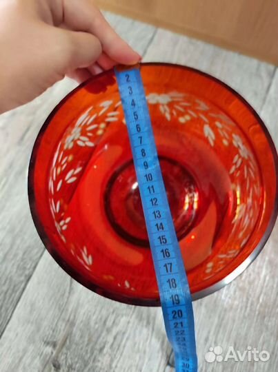 Салатник конфетница красное стекло СССР