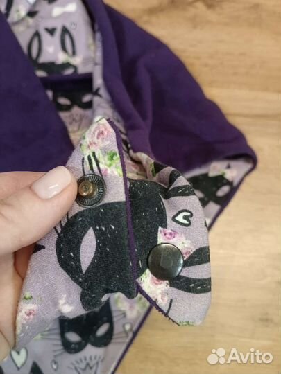 Комплект шапка и шарф на кнопке