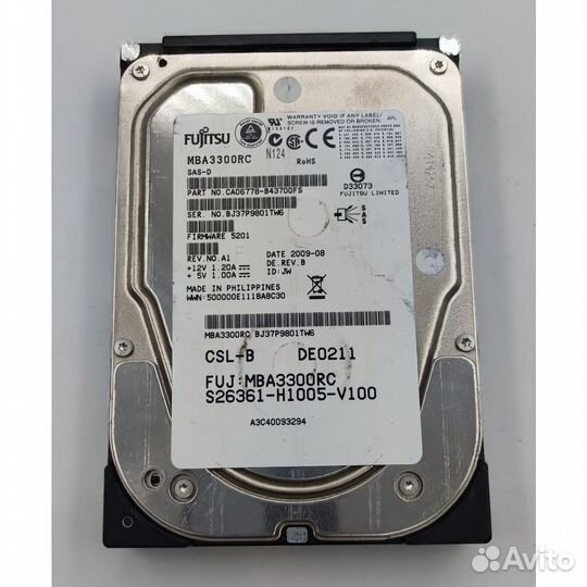 Жесткий диск MBA3300RC, Fujitsu, 300 Гб, SAS, 3.5
