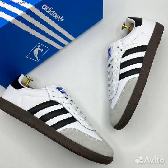 Кроссовки Adidas Samba White / Black (Арт.65979)