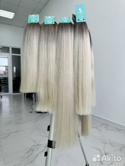 Волосы натуральные для наращивания блонд омбре