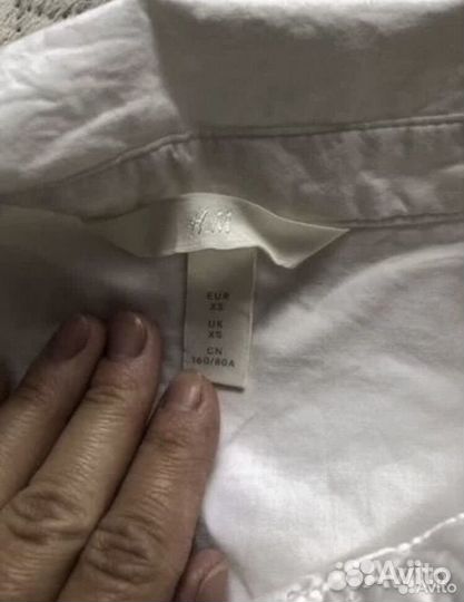 Рубашка hm белая женская xs s