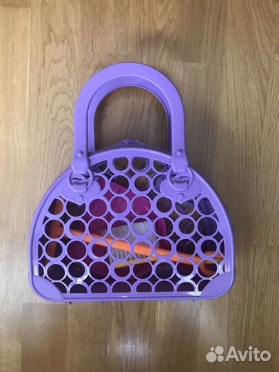 Корзинка детская, совок и щетка для уборки, грабли