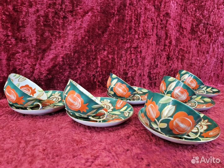 Чайная пара цена за 6 штук Песня Леонов Дулево 60е