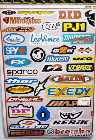 Набор мото наклеек (А3 формат)