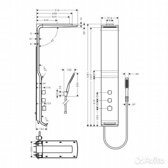 Hansgrohe Raindance Lift Душевая панель