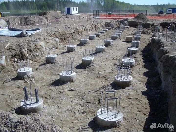 Заливка фундамента