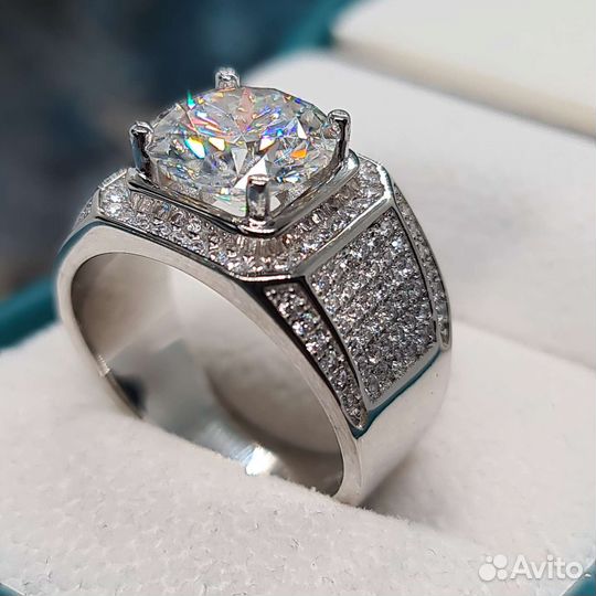 Печатка мужская с бриллиантом (муассанитом) 5ct