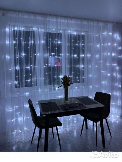 Гирлянда штора 3х2, с удлинителем