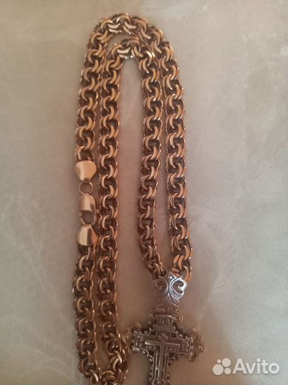 Цепь золотая мужская бисмарк