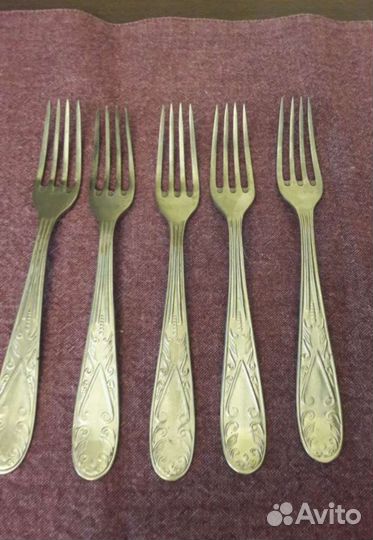 Набор столовых и чайных ложек мельхиор