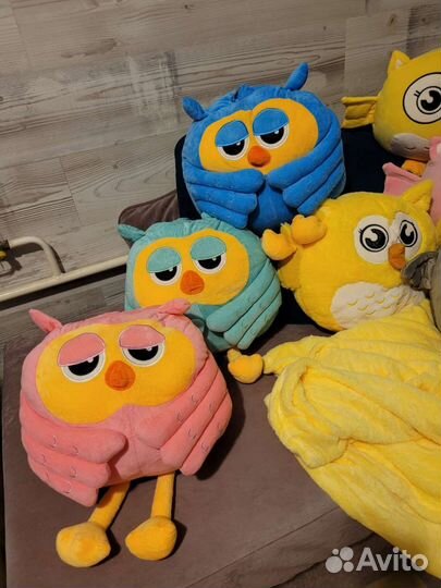 Совушка с пледом, сова, подушка для шеи