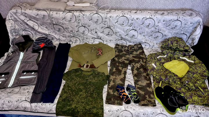 Пакет вещей на военную тематику на мальчика128-134