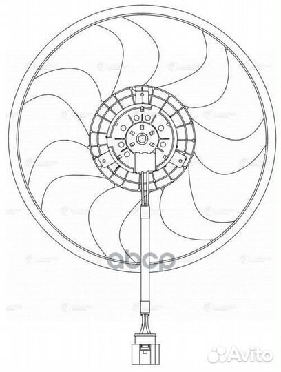 Крыльчатка с эл,мотором VW Transporter T5 (03