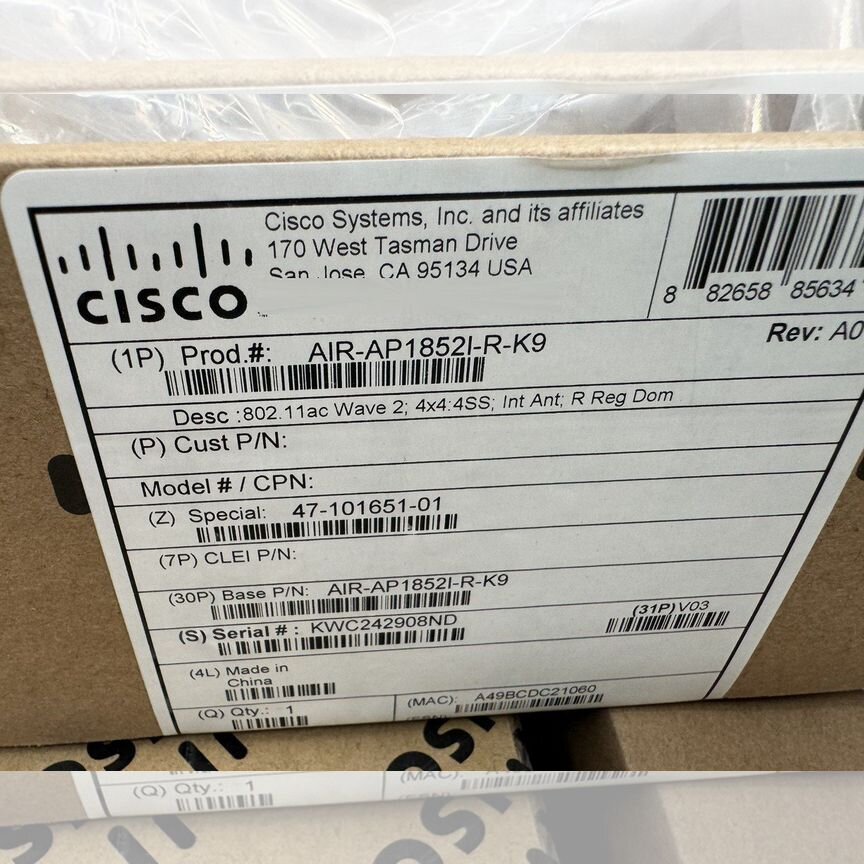 [AIR-AP1852I-R-K9] Точка Доступа Cisco (New) Air-Ap1852i-R-K9