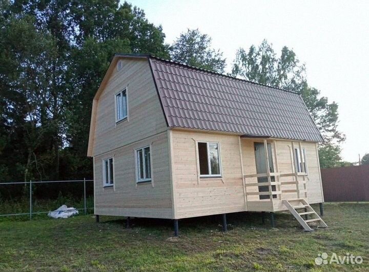 Каркасный дом щитовой 6х8